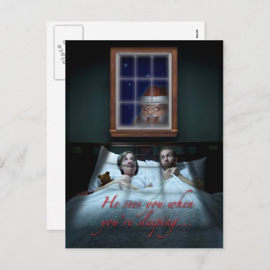 気色悪いサンタのクリスマスカード シーズンポストカード (正面/裏面)