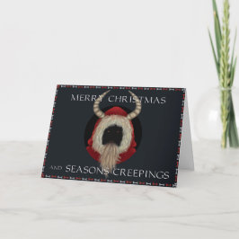 気色悪いサンタまたはKrampusのクリスマスカード カード