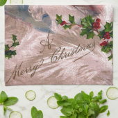 気色悪いサンタクロースのかわいらしい女性のクリスマス キッチンタオル (折り畳み)