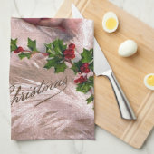 気色悪いサンタクロースのかわいらしい女性のクリスマス キッチンタオル (四つ折り)