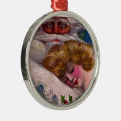 気色悪いサンタクロースのかわいらしい女性のクリスマス メタルオーナメント (右)