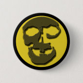 気色悪いスカルの顔および満月プロダクト 缶バッジ (正面)