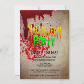 気色悪いハローウィンパーティの血のヴィンテージの紙 招待状 (正面)