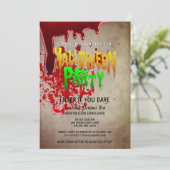 気色悪いハローウィンパーティの血のヴィンテージの紙 招待状 (スタンド正面)