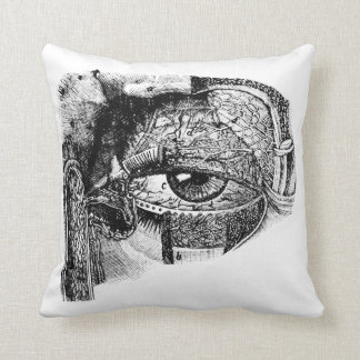 気色悪いヴィンテージの眼球の解剖学の図表 クッション