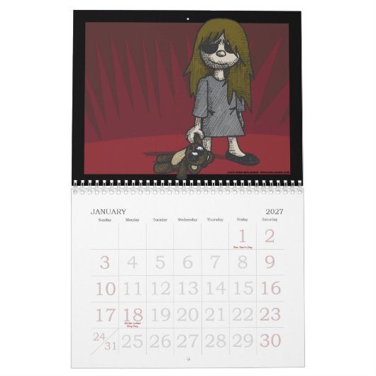 気色悪い子供のカレンダー カレンダー (1月 2027)