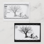 気色悪い木- B&Wによる気球のピエロ及びワタリガラス 名刺 (正面/裏面)