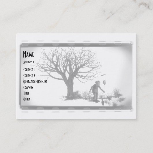 気色悪い木- B&Wによる気球のピエロ及びワタリガラス 名刺 (正面)