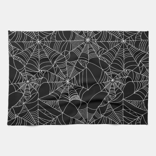 気色悪い蜘蛛の巣 キッチンタオル (横)