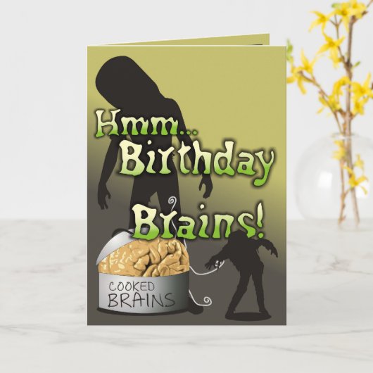 気色悪くおよびかわいいです-誕生日の頭脳カード カード (黄色い花)