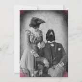 気色悪くビクトリアンなワタリガラス家族のハローウィンパーティ 招待状 (正面)