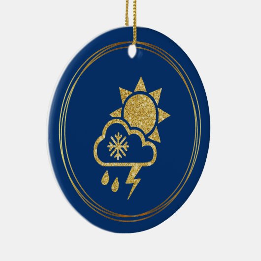 気象アイコン付き世界気象デーオーナメント セラミックオーナメント (右)