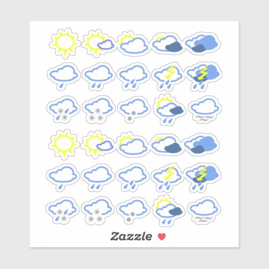 気象シンプル記号 シール (シート)