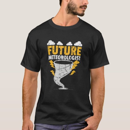 気象予報士 太陽 雨 嵐 グランジ Tシャツ (正面)