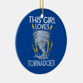 気象学の子供たち竜巻ストームファンを追いかける嵐 セラミックオーナメント (右)