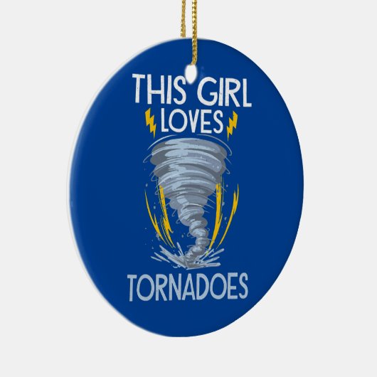 気象学の子供たち竜巻ストームファンを追いかける嵐 セラミックオーナメント (右)