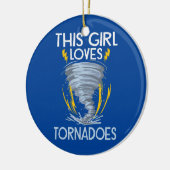 気象学の子供たち竜巻ストームファンを追いかける嵐 セラミックオーナメント (左)