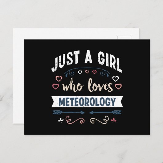 気象学の贈り物が大好きな女おもしろいの子 ポストカード (正面/裏面)