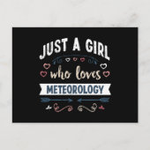 気象学の贈り物が大好きな女おもしろいの子 ポストカード (正面)