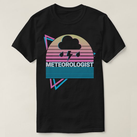 気象学者ウェザーマン気象レトロギフト Tシャツ (デザイン正面)
