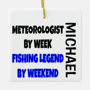気象学者ラブ魚釣りカスタム セラミックオーナメント