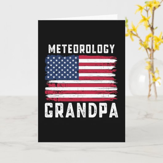 気象学 おじいちゃん アメリカ国旗 7月4日 カード (黄色い花)