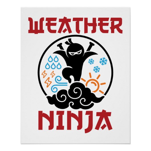 気象忍者気象予報気象予報士 ポスター (正面)