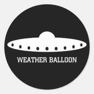 気象観測気球UFO ラウンドシール