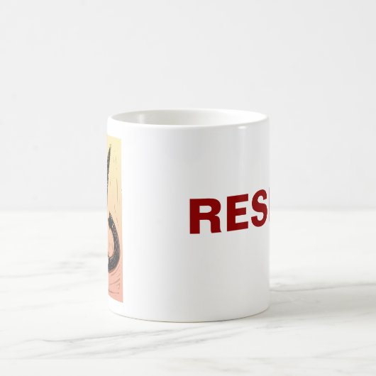 気違いのろばは"抵抗します! " コーヒーマグカップ (中央)