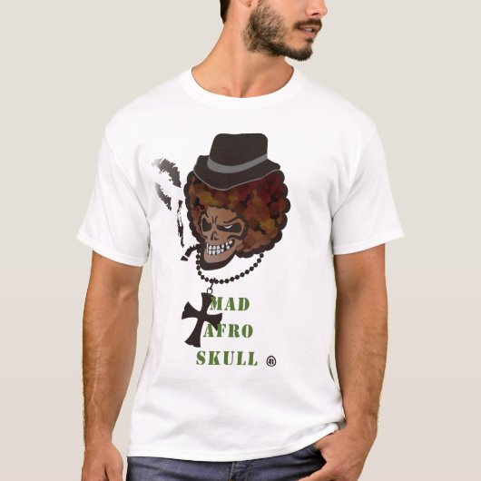 気違いのアフリカのスカル Tシャツ (正面)