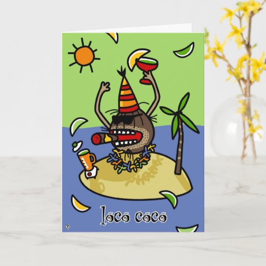 気違いのココヤシ カード (黄色い花)