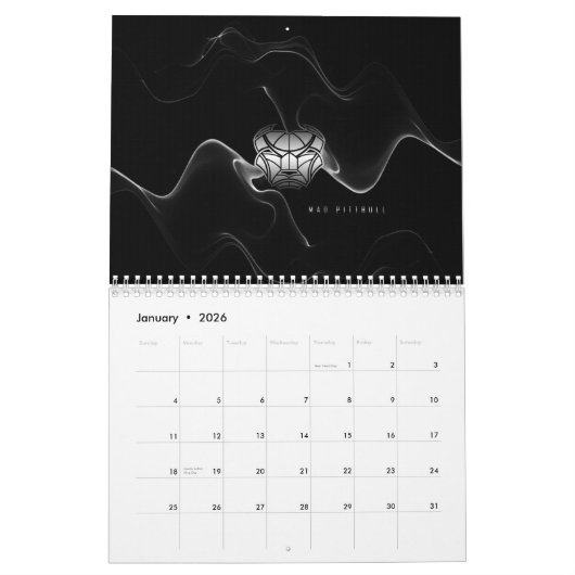 気違いのピットブル カレンダー (1月 2026)