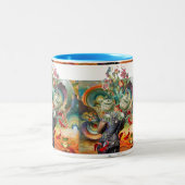 気違いの帽子屋のお茶会のコラージュ ツートーンマグカップ (中央)