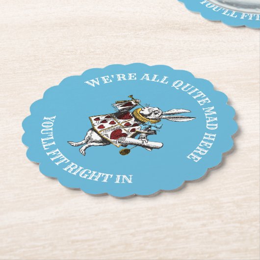 気違いの引用文の不思議の国のウサギのアリス ペーパーコースター (アングル)