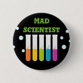 気違いの科学者のカラフルな試験管の誕生会 缶バッジ (正面)