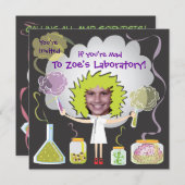 気違いの科学者のバースデーパーティ招待状 招待状 (正面/裏面)