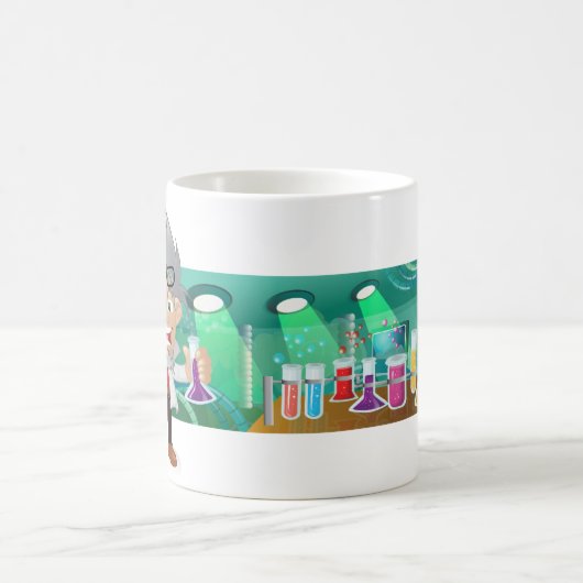 気違いの科学者の実験室の漫画 コーヒーマグカップ (中央)