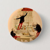 気違いの科学者の骨組実験室はハロウィンの一服に薬剤を入れます 缶バッジ (正面)