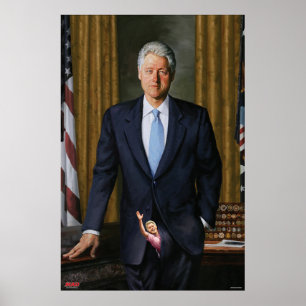 気違いの雑誌のBill Clintonの公式のポートレート ポスター