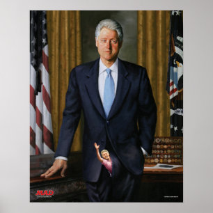 気違いの雑誌のBill Clintonの公式のポートレート ポスター