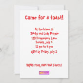 気違いのBullのおもしろいなバーベキューのパーティの招待状のテンプレート 招待状 (裏面)