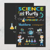 気違い科学のパーティーの誕生日の招待状の男の子 招待状 (正面/裏面)