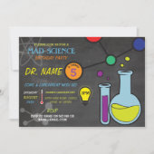 気違い科学の男の子の女の子のバースデーパーティ招待状 招待状 (正面)