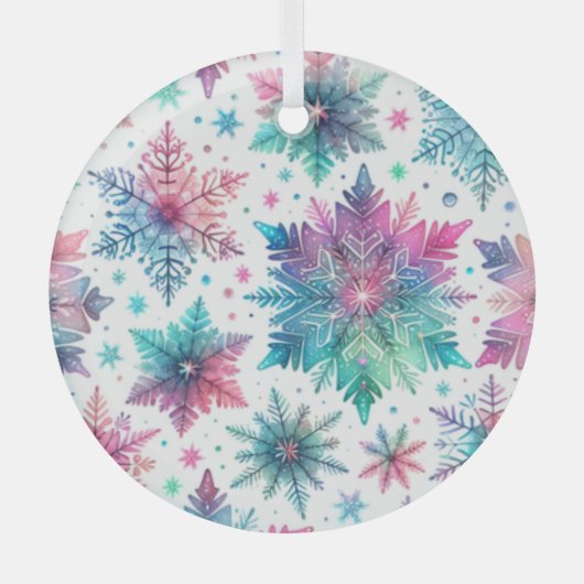 気鋭の雪 ガラスオーナメント (正面)