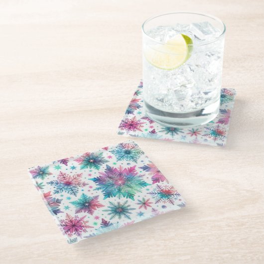 気鋭の雪 ガラスコースター (アングル)