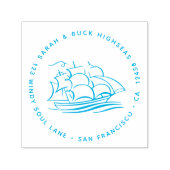 気鋭マステッド帆船差出人住所 セルフインキングスタンプ (デザイン)