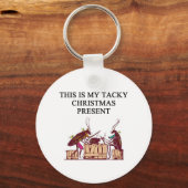 気難しいクリスマスプレゼントデザイン キーホルダー (正面)