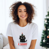気難しいクリスマス猫Tシャツ Tシャツ