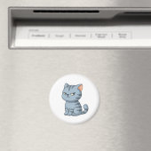 気難しいグレー+タビー猫 マグネット (インサイチュ (食洗機))