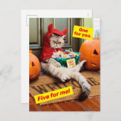 気難しいデビルキャット インビテーションポストカード (正面/裏面)